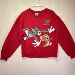 Tom & Jerry‎ Sweatshirt Woman Medium Red Pullover Sweater ComyCore